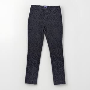 NYDJ Womens Velvet Burnout Legging Pull On Pants Fairy Grunge 6 Black Whimsigoth